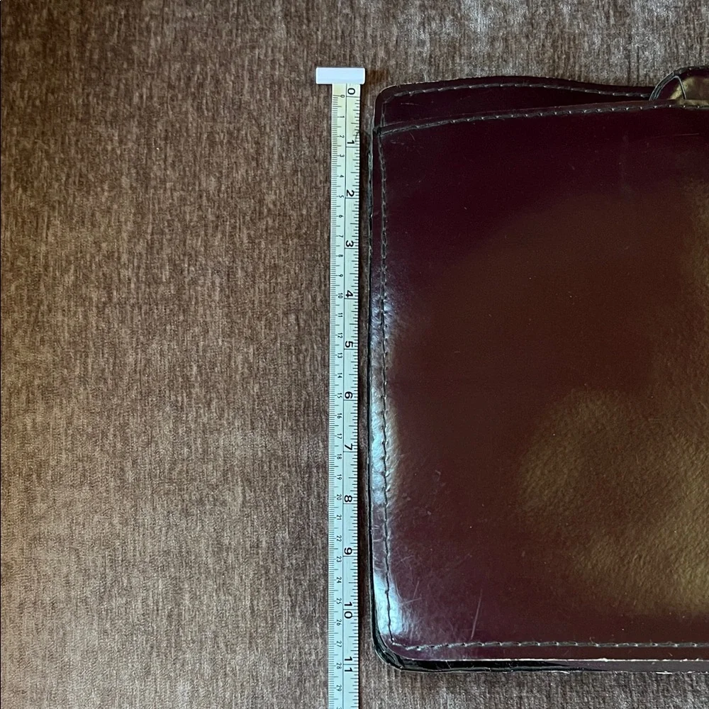 Sophisticated Dark Brown/Burgandy Leather Briefcase  Vintage  Unisex - Picture 11 of 12